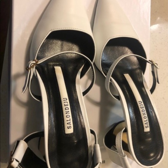 SALONDEJU SJ16104WT TWO STRAP SLINGBACK - Picture 5 of 12